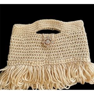 Handcrafted crochet golden purse